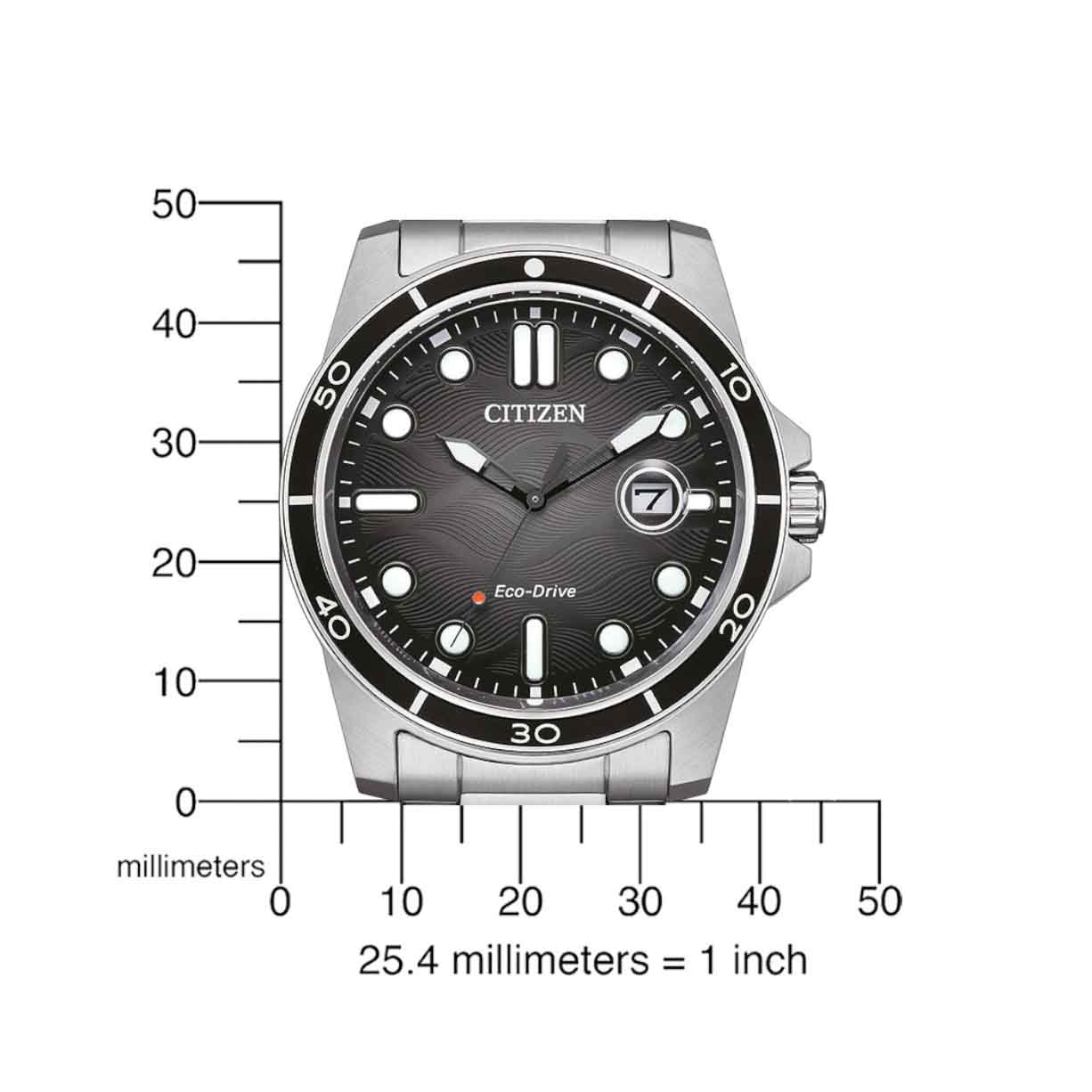 CITIZEN Eco Drive με μαύρο καντράν και ατσάλινο μπρασελέ AW1816-89E